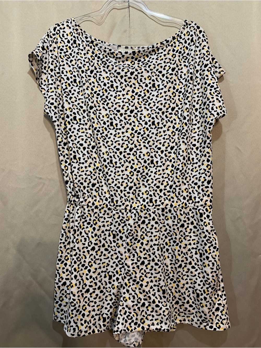 Leopard Print White Short Sleeve Romper 122/4